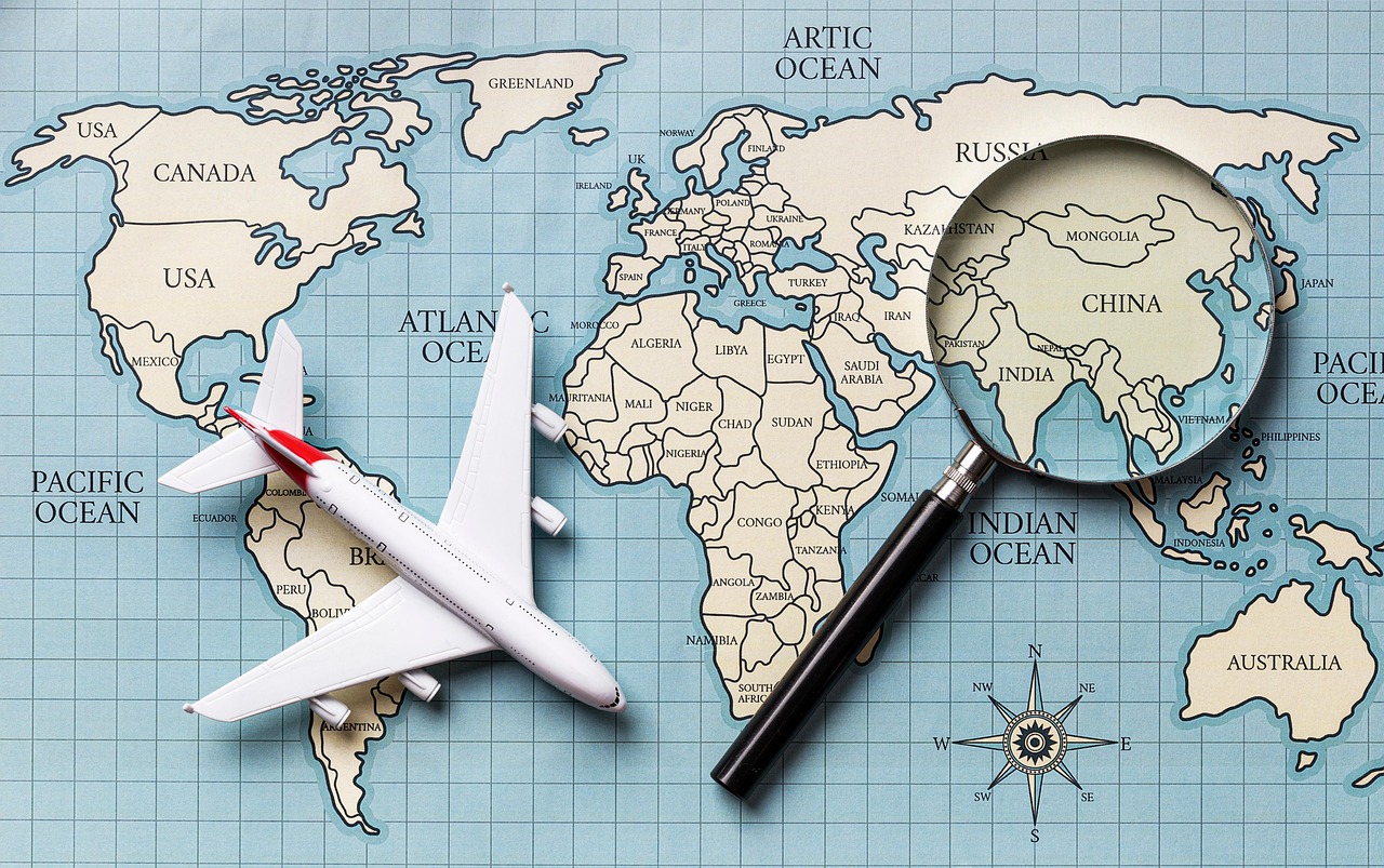 Person checking flight details